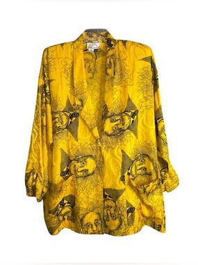 Vintage Nicole Miller Sport Silk Albert Einstein Graphic Blazer Jacket Size 12